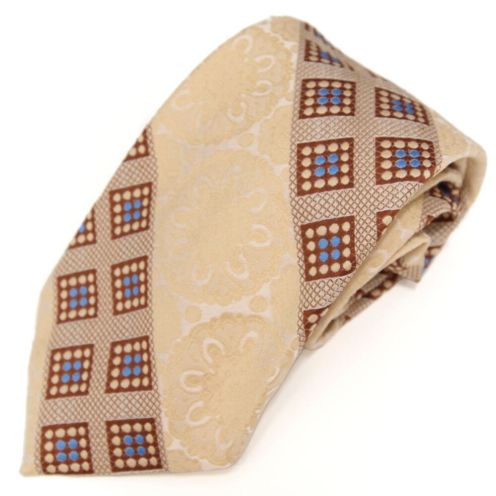 Cesare Larini Vintage Retro Tan 60's 70's Polyester Necktie Neck Tie